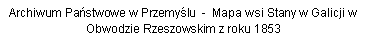 Pole tekstowe: Archiwum Pastwowe w Przemylu  -  Mapa wsi Stany w Galicji w Obwodzie Rzeszowskim z roku 1853